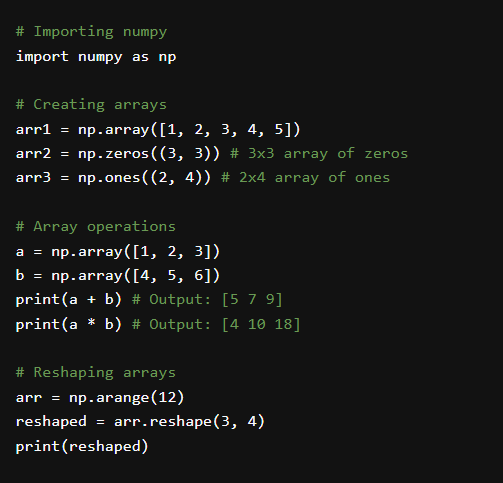 NumPy array operations